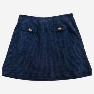 NWT Skies Are Blue Navy Blue Corduroy Mini Skirt 1x